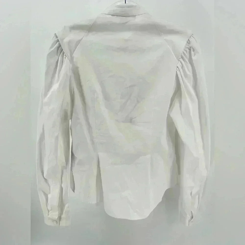 Stella McCartney Collarless Button Down Blouse Wh… - image 2